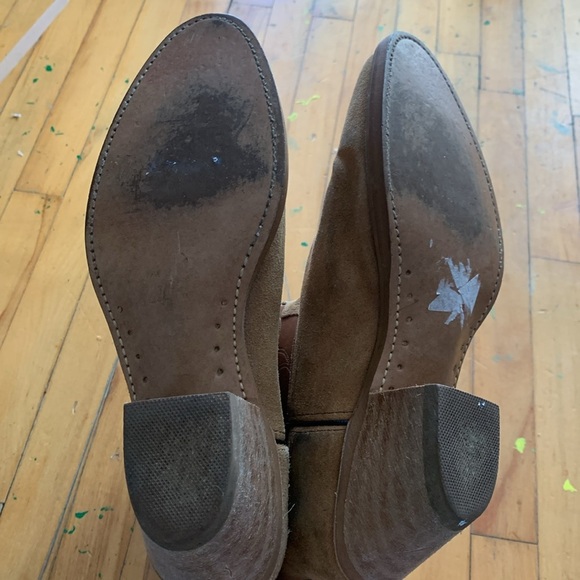 Vintage Acme men suede dingo Brown and Tan Western Cowboy Boots - Picture 6 of 8